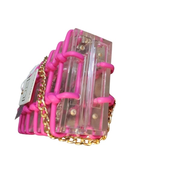 Urban Expressions Clear and Pink Clutch - Picture 4 of 6